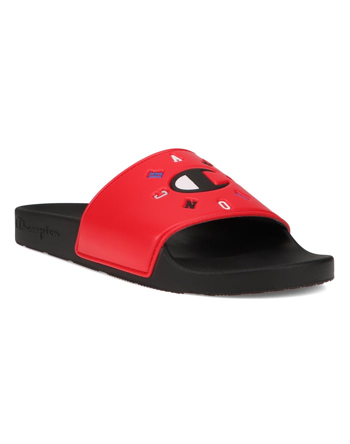 Champion Mens Slides NZ - Ipo Red/Black ( 3961-JLKEV )